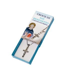 confezione con croce in acciaio inox s. benedetto