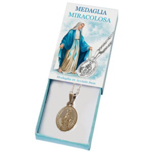 confezione medaglia miracolosa in acciaio inox