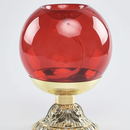Lampada Sfera rossa con base
